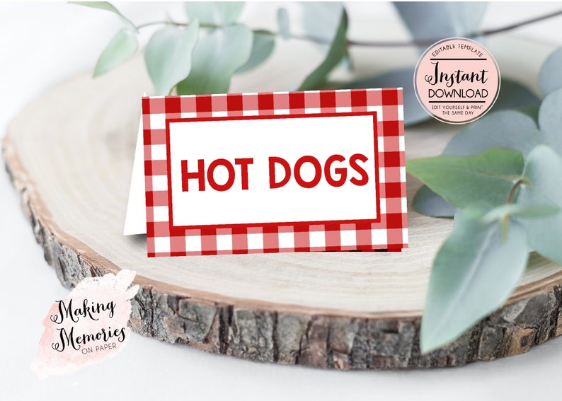 Buffalo Plaid Food Tent Cards Plaid Place Setting Plaid Food - Etsy