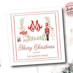 Notenkraker bijsluiter, rode notenkraker gunsttag, kerstkaartje, gepersonaliseerd kerstkaartje, visitekaartje voor vakantie, monogramkaart