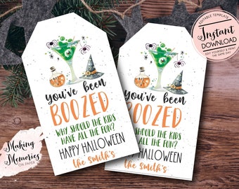 Halloween You've been Boozed! Quarantine Boozed Card, Fall Friend Appreciation Boozing Friends, Halloween favor tag, INSTANT DOWNLOAD
