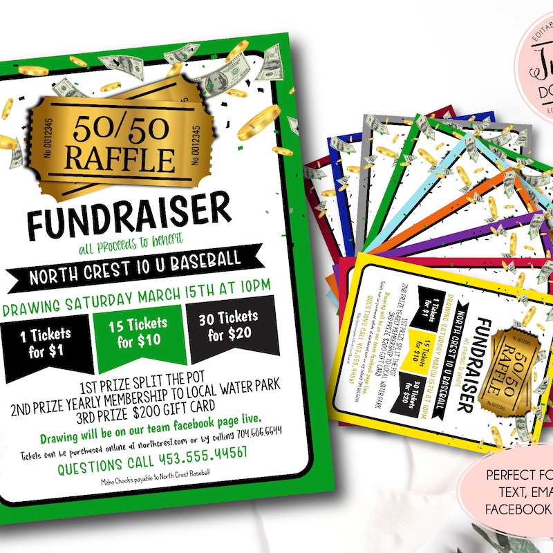 50/50 Raffle Template - Etsy