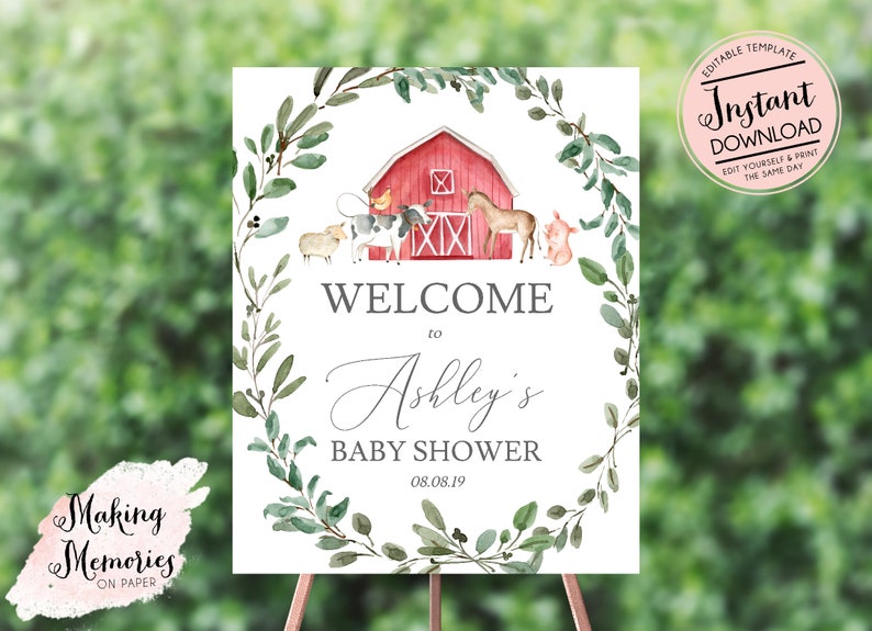 Farm Baby Shower Invitation Boy Farm Invitation Girl Farm Etsy