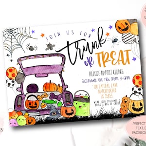 Trunk or Treat Invitation Trunk or Treat Flyer Church Fall - Etsy