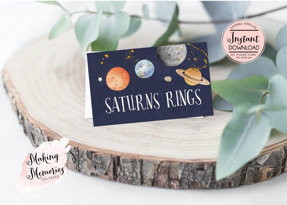 Editable Outer Space Food Tent Cards First Trip Around the - Etsy
