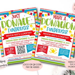 Donation Flyer, Donation template, donation fundraiser, PTO opt out, NO Sale Fundraiser Flyer, School Fundraiser,  easy Sport Fundraiser
