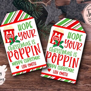 Christmas Popcorn favor tag, Christmas poppin favor tag, Christmas Popit tag,Christmas Pop Gift Tag Fidget Toys Student Classroom Preschool