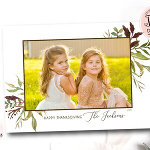 Thanksgiving Photo Card Template, Thankful photo card, Fall Photo Card, Printable Thanksgiving Greeting Card, Holiday Photo Card Editable
