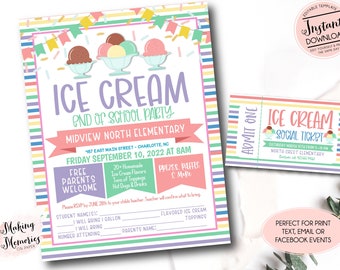 Ice Cream Bar Sign Ice Cream Social Birthday Ice Cream Truck Party Sig -  Design My Party Studio