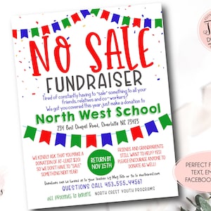 NO Sale Fundraiser Flyer, PTO Fundraiser, Schule Fundraiser, Raffle Fundraiser, Sport Fundraiser, pta Church School Charity, einfach Fundraiser