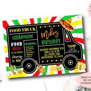 Invitation de food truck mexicain, anniversaire de food truck tacos, festival d'automne de l'école paroissiale de remise des diplômes, flyer du festival de food truck mexicain