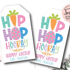 Etiqueta de favor de Pascua editable, Etiqueta de favor de Pascua de Hip Hop Hooray, Etiqueta de favor de Pascua escolar, Etiquetas de regalo de Pascua, Etiquetas de Pascua personalizadas