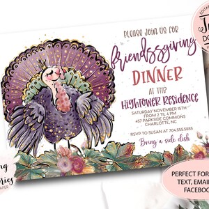 Friendsgiving invite, Thanksgiving Invitation, Thanksgiving Dinner, Printable Instant download, Thanksgiving Invitation, Thanksgiving Party