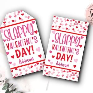 Tarjeta de San Valentín de pulsera Slap, Etiqueta de día de San Valentín Slappy, Tarjeta de pulsera Slap Escuela preescolar, San Valentín para niños sin caramelos, etiqueta de juguete blanda