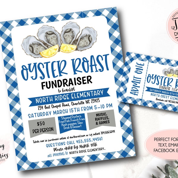 Oyster Roast Invitation Template - Etsy