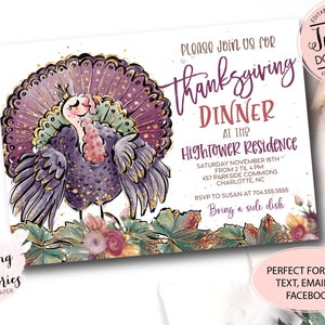 Thanksgiving Invitation, Friendsgiving, Thanksgiving Dinner, Printable Instant download, Thanksgiving Invitation, Thanksgiving Party