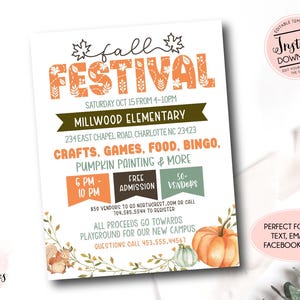 Herbstfest Einladung, Kirche Herbstfest einladen, Erntedankfest, Herbst Party Einladung, Herbstfest Flyer, Kürbisse, Herbstfest