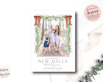 Foto-Weihnachtskarte, neues Zuhause für die Feiertage, neue Hallen Weihnachtskarte, neue Foto-Weihnachtskarte, neue Hallen