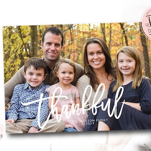 Thanksgiving Photo Card Template, Thankful photo card, Fall Photo Card, Printable Thanksgiving Greeting Card, Holiday Photo Card Editable