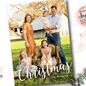Merry Christmas Photo Card, Merry Christmas, Christmas Photo Card, Printable, Holiday photo card, Photo overlay, christmas card