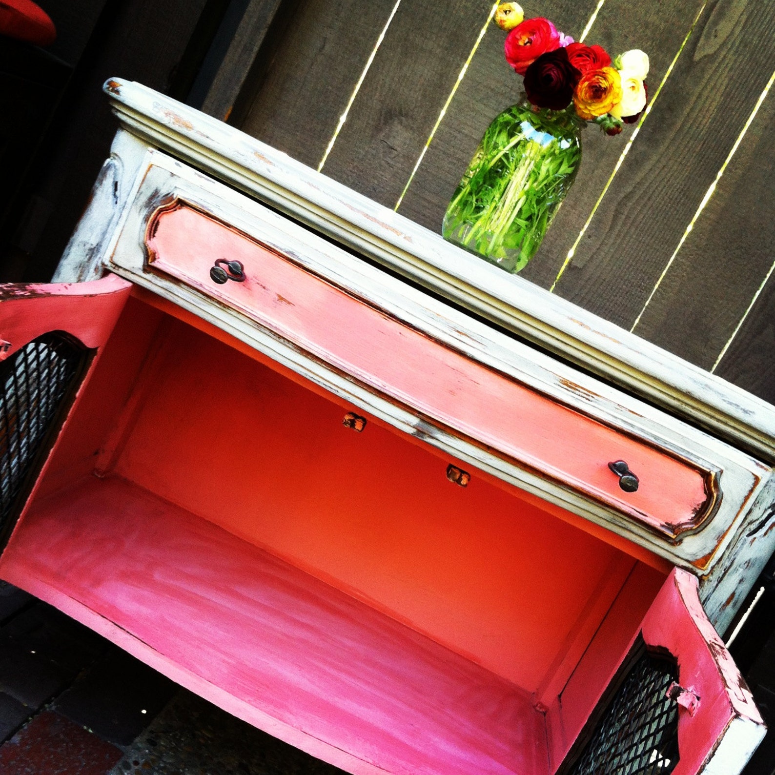 Shabby Chic Side Table Etsy