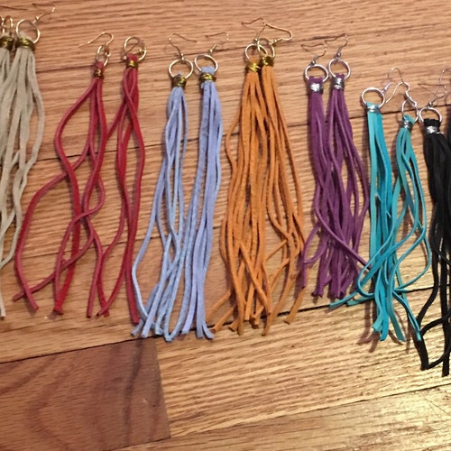 Fringe Hoop Earrings Leather Fringe Earrings Western Etsy Canada