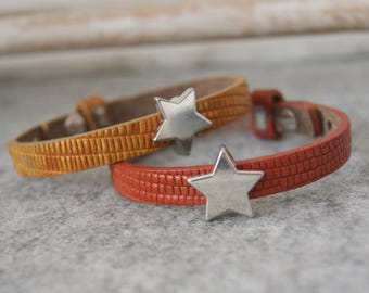 Lederarmband mit Stern verstellbar