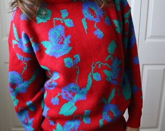 Mens Floral Sweater Etsy