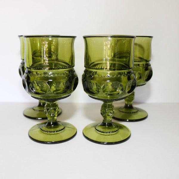 Vintage Green Goblet Glasses