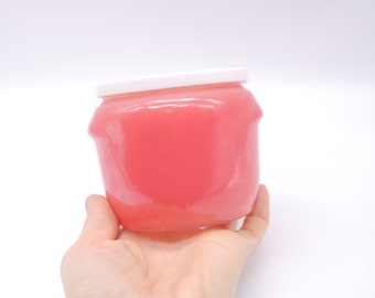 Vintage Pink Glasbake Honey Whip Jar