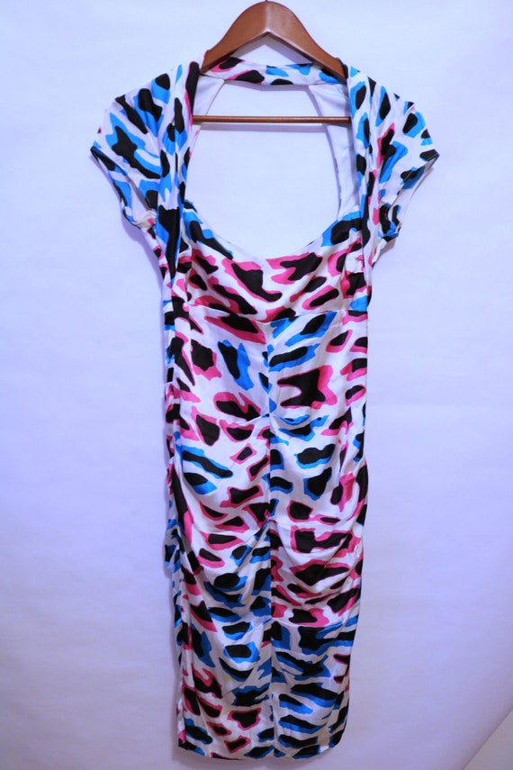 Vintage 80s 90s Neon Animal Print Pin up Style Dre