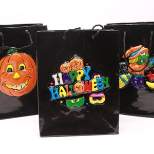 Vintage Halloween Gift Bags Happy Halloween Pumpkin Witch