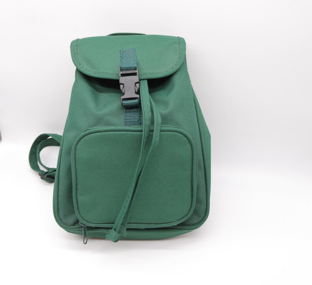 Vintage 90s Mini Green Backpack Purse Etsy