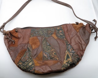 Vintage Patchwork Leather Shoulder Bag Purse