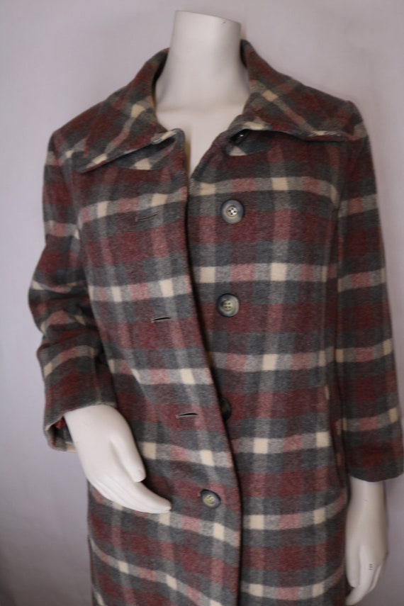 Vintage 50s 60s Bromleigh Plaid Wool Oversized Win