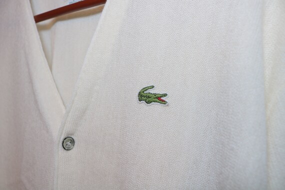 Vintage 70s Cream Izod Lacoste Knit Cardigan Swea… - image 5