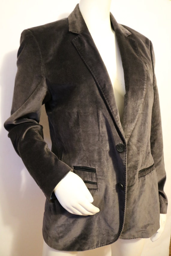 Vintage Grey Velvet Guess Blazer Coat Jacket