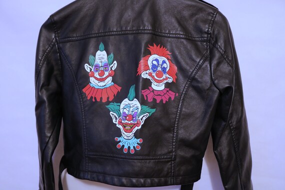 Handmade Killer Clowns From Outer Space Faux Leat… - image 4