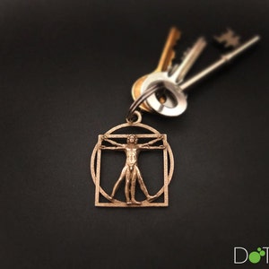 3D Printed Stainless Steel Vitruvian Man key Chain image 2