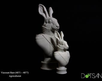 Small 3D Printed Viscount Hare Bust 120mm High