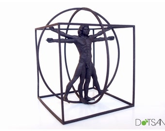 3D Printed Black Vitruvian Man