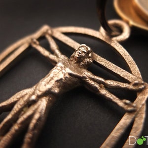 3D Printed Stainless Steel Vitruvian Man key Chain image 1