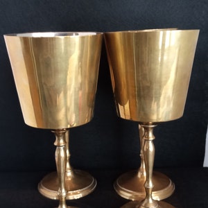 Vintage Brass Wine Goblets