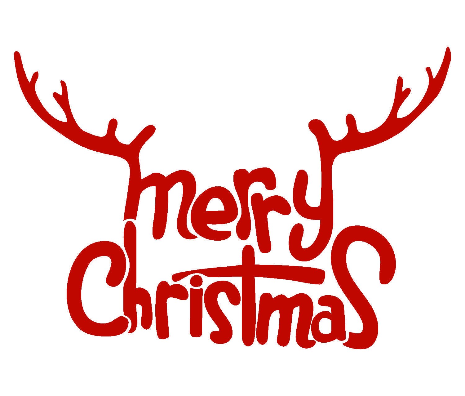 Download Merry Christmas With Reindeer Antlers Svg File Etsy