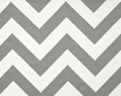 Large CHEVRON Wedding AISLE RUNNER, Grey Storm and White Cotton Twill Fabric, Select Your Length