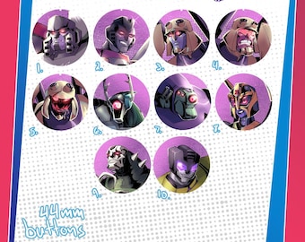 Transformers Geanimeerde Decepticons Speldknoppen op de achterkant 44 mm