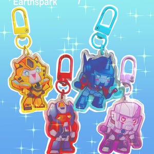 Transformers Earthspark Colored Acrylic Keychains