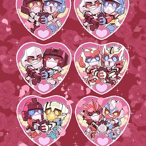 Transformers valentine themed multi ship buttons