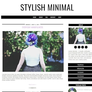 Stylish Minimal Blogger Template, Premade  Layout (XML file)