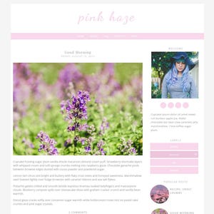 Pink Minimalist Blogger Template Two Column Blogger Theme Aesthetic Blog - Instant Download