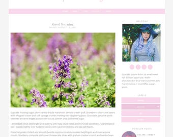 Pink Minimalist Blogger Template Two Column Blogger Theme Aesthetic Blog - Instant Download
