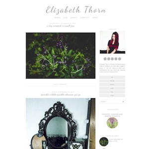 Blogger Template- Elizabeth Thorn - Instant Download  - For BLOGGER / BLOGSPOT - Simple Minimalist Design